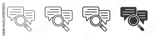 Bild auf Leinwand Discourse Analysis Different Icon Set Simple Style Collection