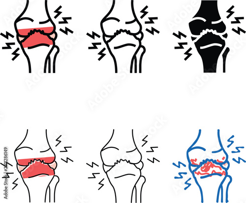 Fotografie multistyle osteoarthritis health problem color icon vector