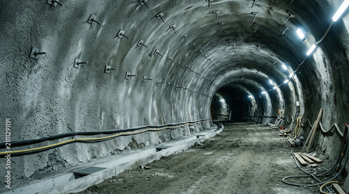 Εκτύπωση καμβά Under construction tunnel interior