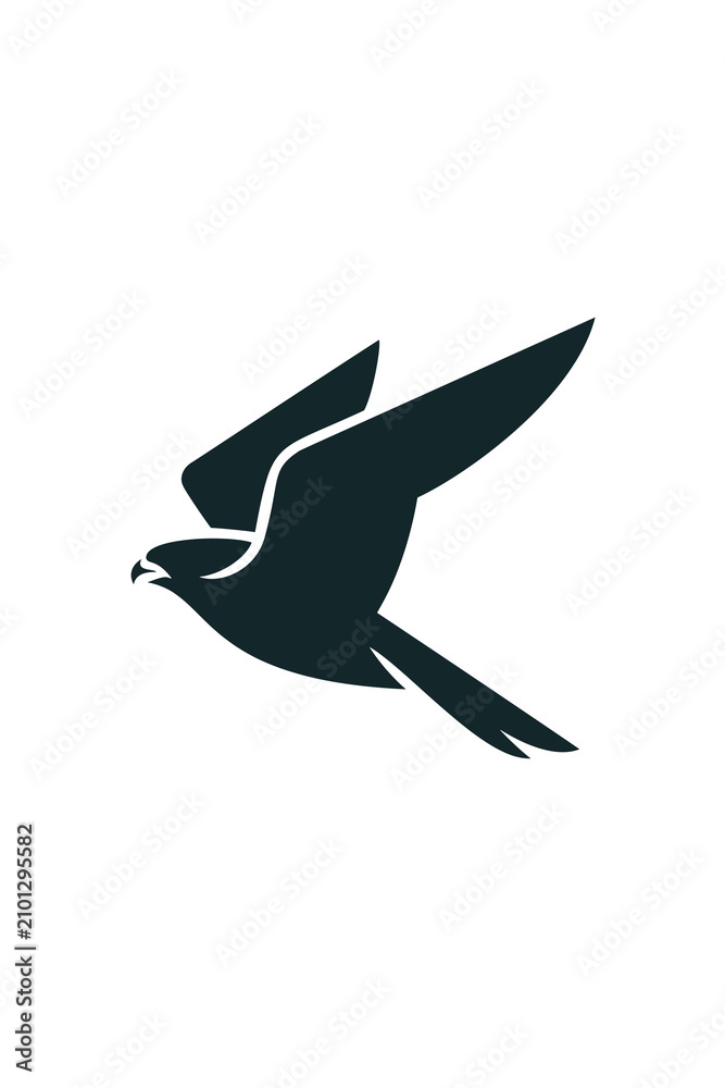Fototapeta premium Falcon bird icon flat design emblem logo style vector illustration sign and symbol