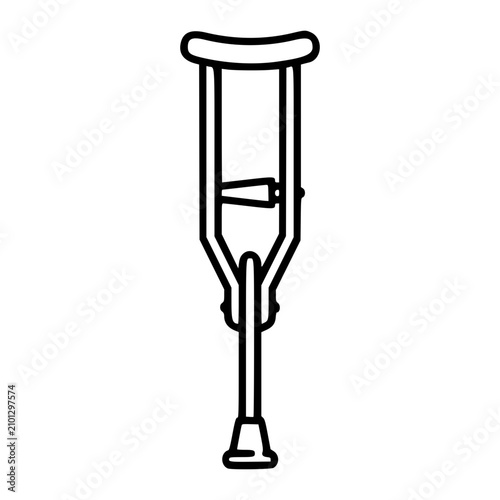 Obraz na plátne Crutch Medical Aid Vector Icon