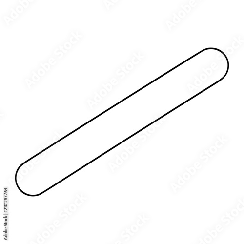 Tableau sur toile Minimalist vector icon of a tongue depressor, hand-drawn medical tool in clean line art style for healthcare apps, educational materials, and medical diagrams about throat examination and oral health