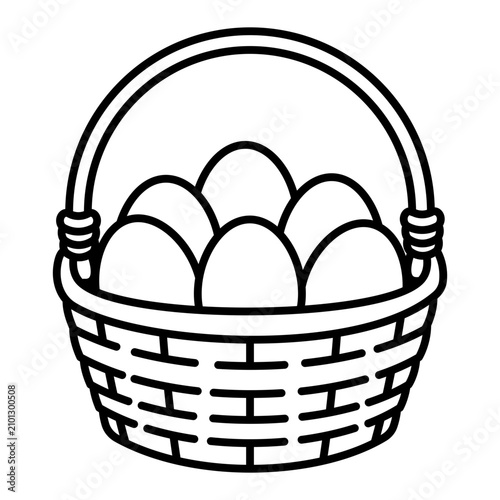 egg basket line icon with editable stroke