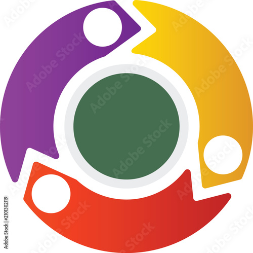 Circular Interlocking Loop Community Infographic Template 3 Steps