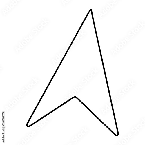 Fotografía Hand-drawn compass arrow location pin vector icon illustration