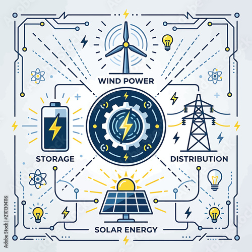 фотографія Renewable Energy Solar Panel System.