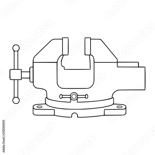 Photography Heavy Bench Vise Clamp Tool Vector Icon