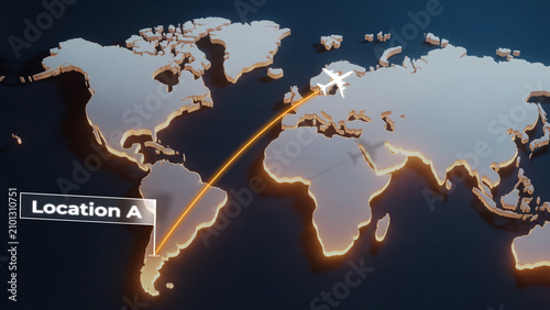 Flight Map Infographic