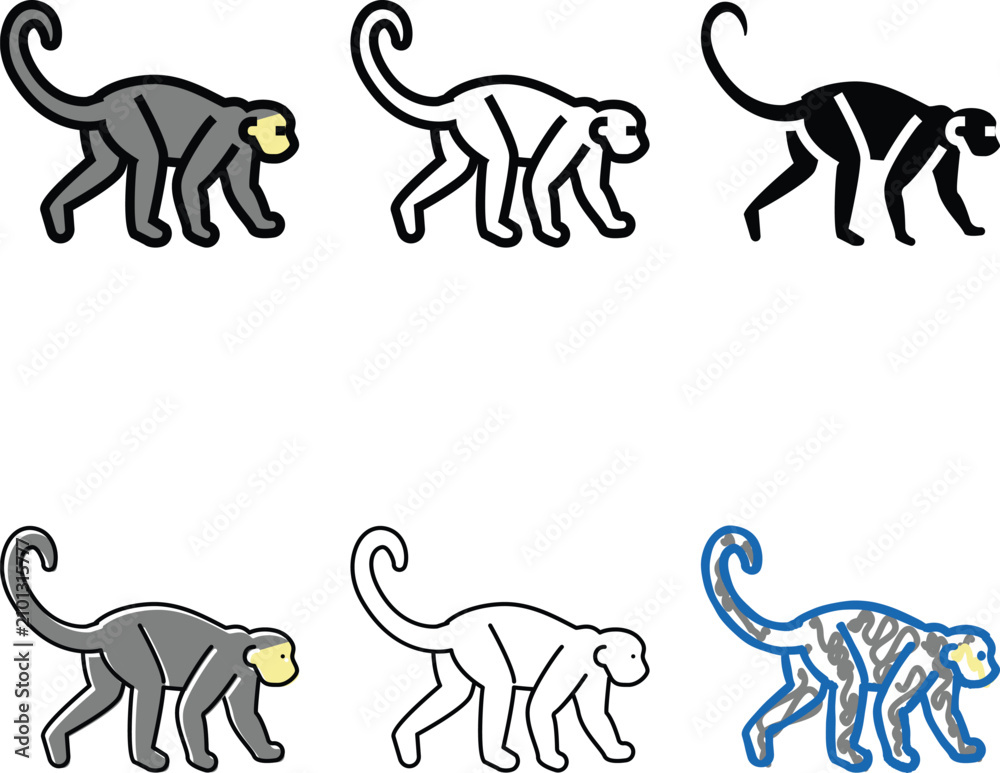 Fototapeta premium monkey animal in diversity zoo color icon vector. monkey animal in zoo sign. isolated symbol