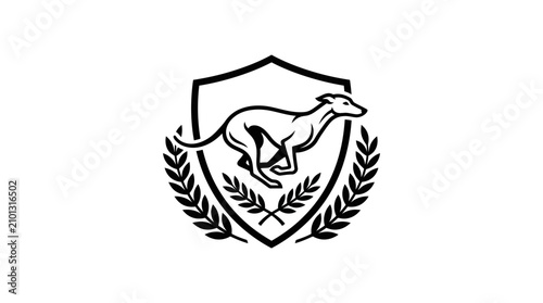 Obraz na płótnie Greyhound mascot shield crest.