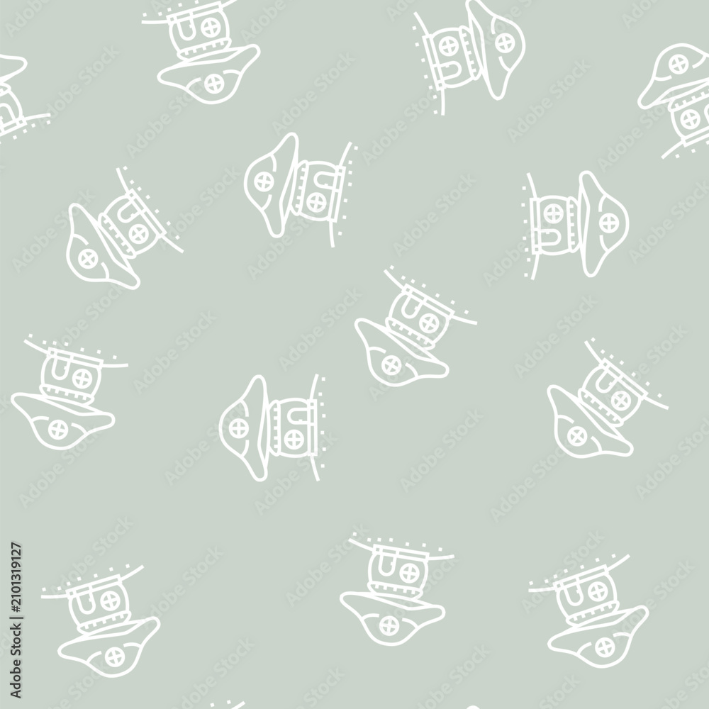 Obraz premium mushroom house vector line seamless pattern mushroom house sign illustration