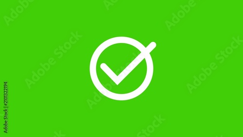 White checkmark sign icon set check mark animation inside circle. Check mark icons indicates approval or confirmation encircled