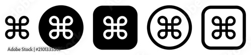 Quadro su tela Command palette icon set with command menu and quick actions symbols in button styles