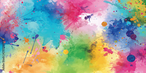 Abstract Colorful Watercolor Background with Vibrant Paint Splashes Rainbow Ink Texture and Artistic Grunge Design for Creative Wallpaper and Decorative Backdrop