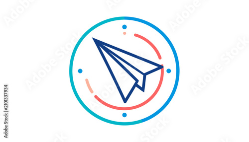 Paper Airplane Icon Design Element.