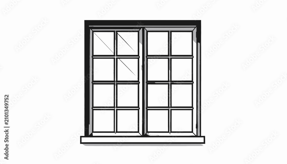 Obraz premium Detailed illustration of a window.