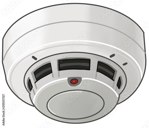 Smoke Detector Alarm Device Isolated on White Background