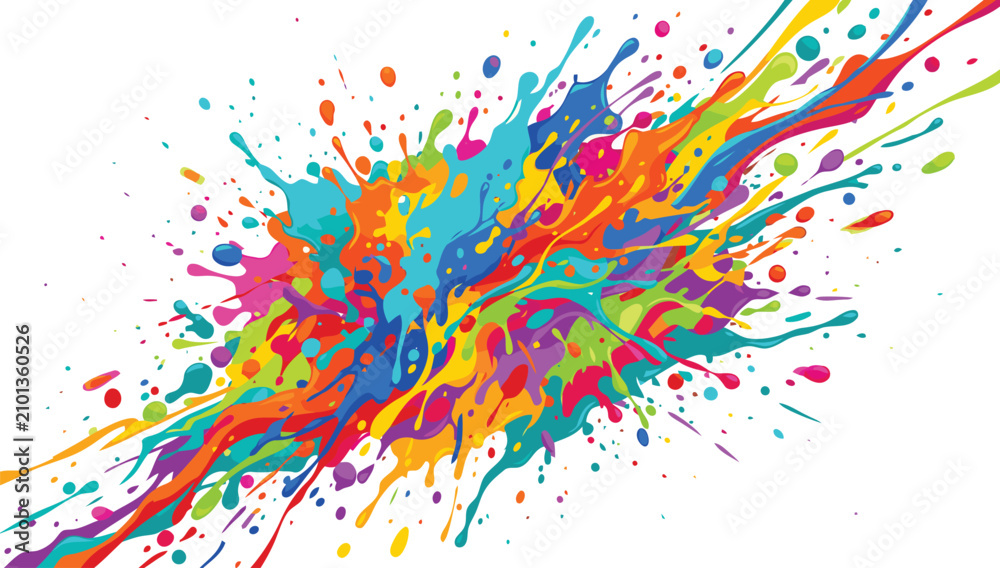 Obraz premium Colorful Paint Splash Abstract Vector Background