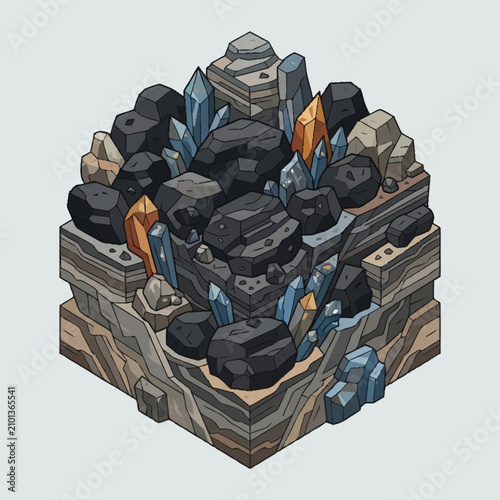 Konstfotografi Colorful Crystal Rock Formation Closeup.
