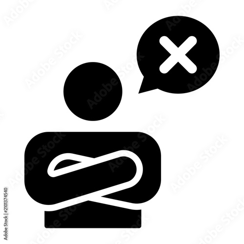 Konstfotografi Person rejecting or disagreeing vector icon