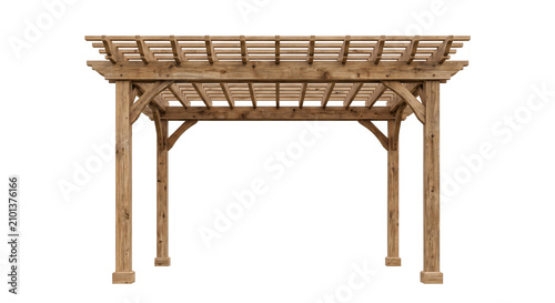 Foto Rustic wooden pergola structure for outdoor garden spaces