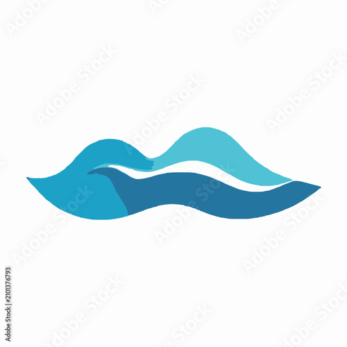 Foto Stylized abstract representation of blue and turquoise waves or flowing liquid w