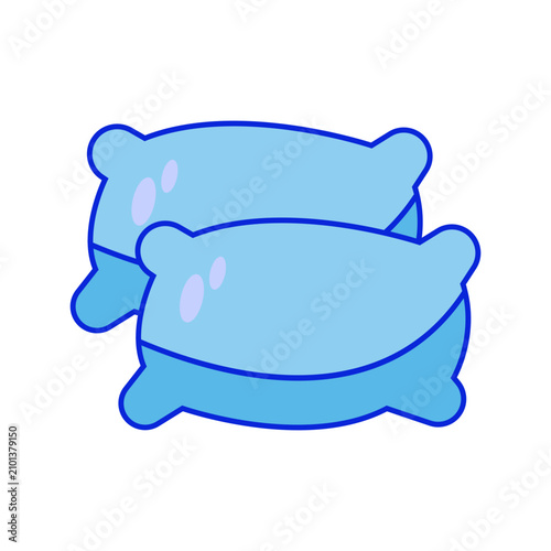 soft blue pillow icon vector