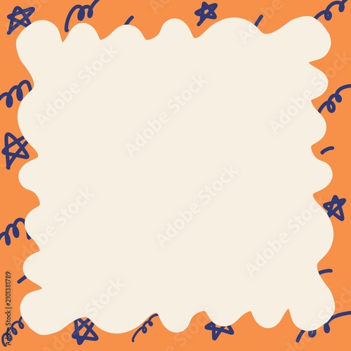 Blank memo paper frame with a hand-painted design and decorative blue background. Suitable for notes, invitations, planners, and creative layouts.