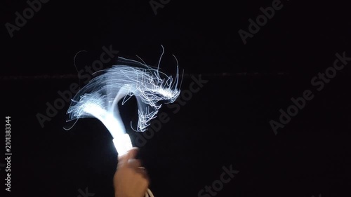 light show with fiber optic lamp