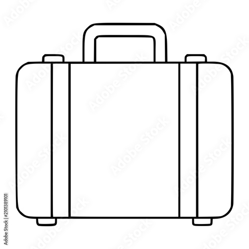 Vivid minimalist hand drawn vector illustration of classic suitcase luggage with clean line art outline design scalable icon perfect for travel themes adventure journeys digital print projects