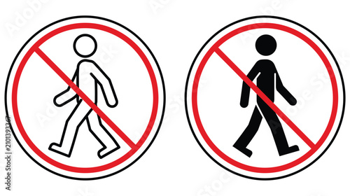 Sign icon illustration representing no pedestrian access