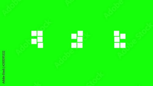 Abstract Moving Squares Animation on Green Screen Background