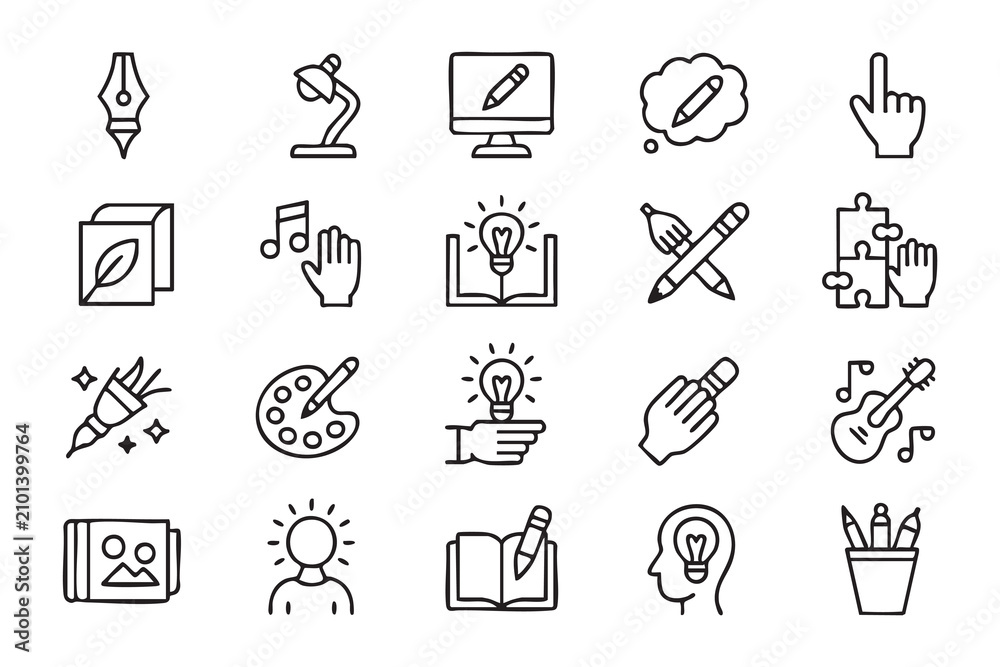 Fototapeta premium Creative Learning Outline Collection for School, Workshop and Digital Education Projects