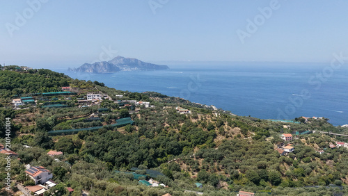 Cuadro en lienzo Capri da Massa Lubrense Veduta aerea