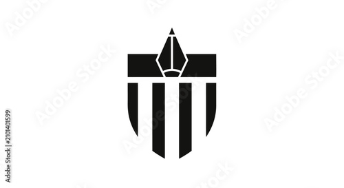 Canvastavla Shield emblem with fountain pen nib icon