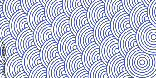 Seamless Japanese wave pattern in blue and white, inspired by traditional Seigaiha design, perfect for textiles, backgrounds, and decorative projects