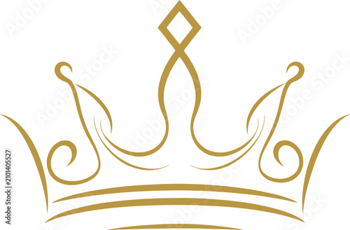 Fotografie Elegant golden royal crown swirl vector illustration.