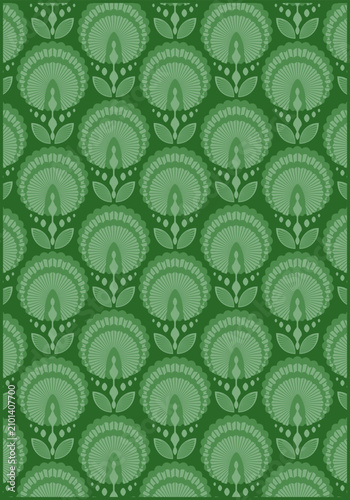 Elegant Botanical Pattern with Decorative abstract Flowers
