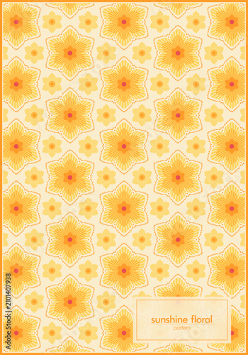Sunshine Floral Pattern with Radiant Yellow Decorative Flowers
