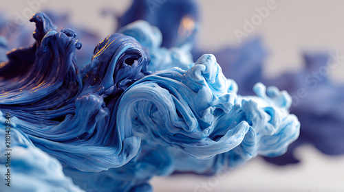 Close Up of Blue Flower Petals with Fresh Water Drops, Elegant Floral Nature Background with Blooming Blossom Beauty and Romantic Garden Decoration Style