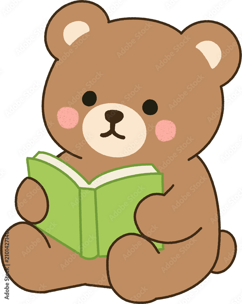 Obraz premium reading book bear