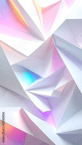 Iridescent Holographic Geometric Paper Folds.