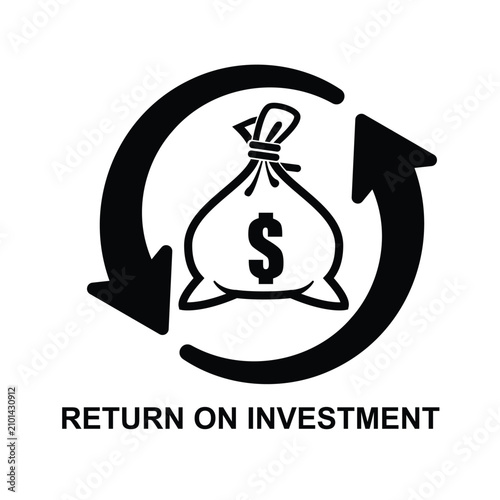 Return on investment icon isolated on background vector illustration.