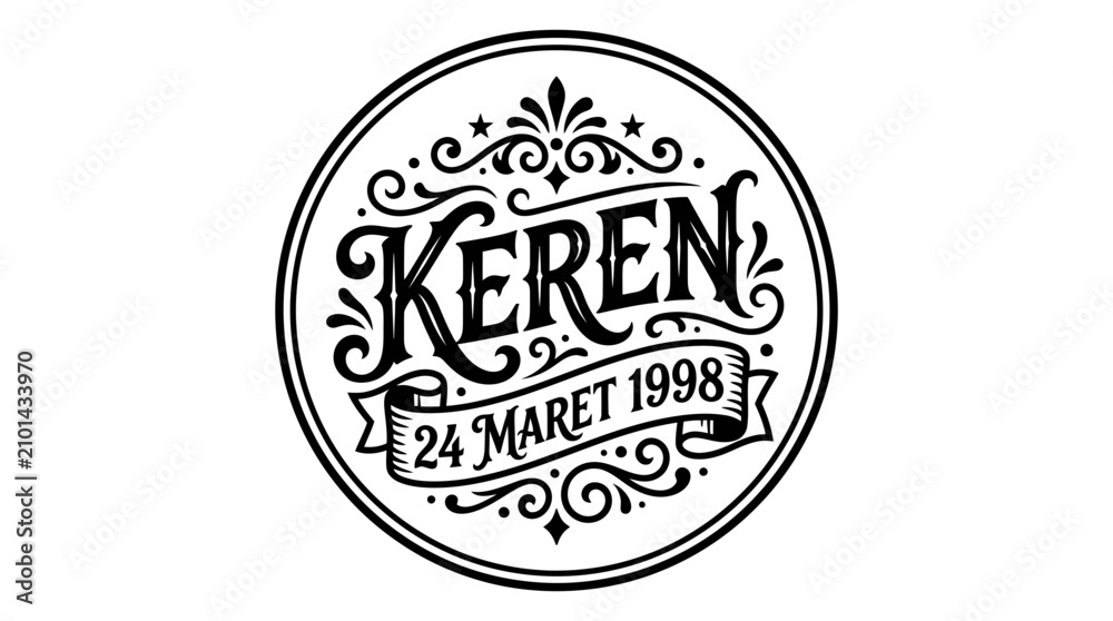 Obraz premium Keren 24 Maret 1998 Vintage Circle Logo Design