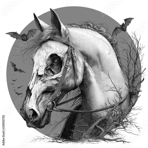 Undead Horse with Bats and BranchesUndead Horse with Bats and Branches