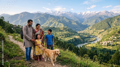 Indian Family enjoy landscape