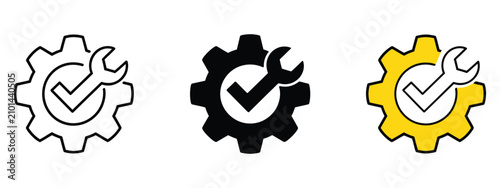 Easy Installation Icon Vector Quality Support and Certified Repair Solutions Symbol for Technical Service Setup Assistance and Maintenance