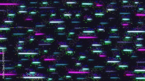Abstract Glitch Pattern with Neon Lines