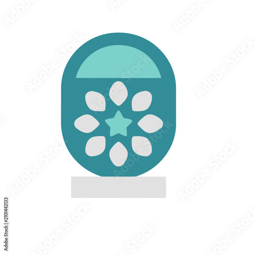 Teal and White Decorative Object