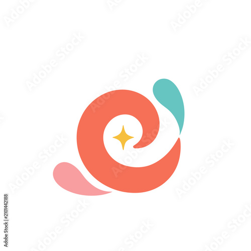 Abstract Swirl with Star and Drops